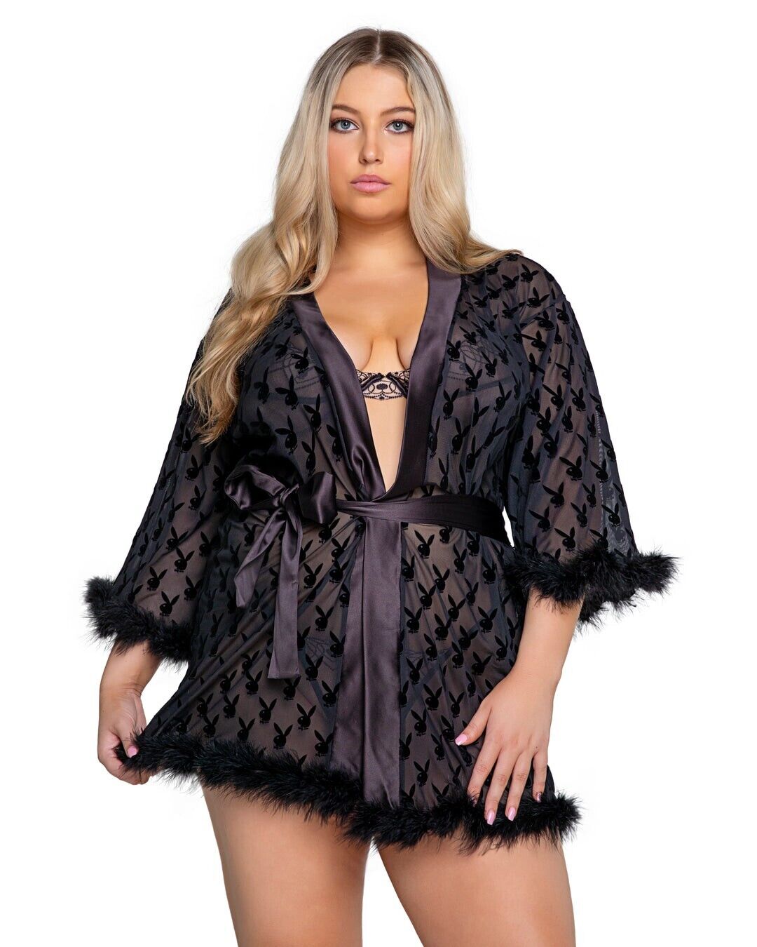 Playboy Bunny Noir Robe By Roma Made In The USA
