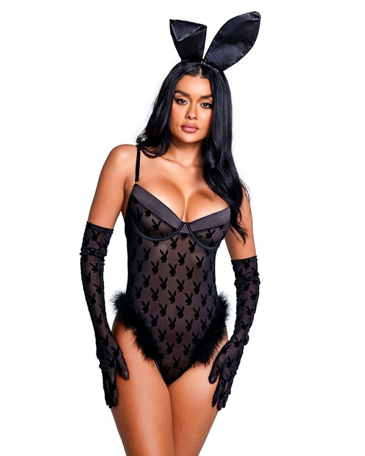 Playboy Bunny Noir Teddy By Roma Made In The USA