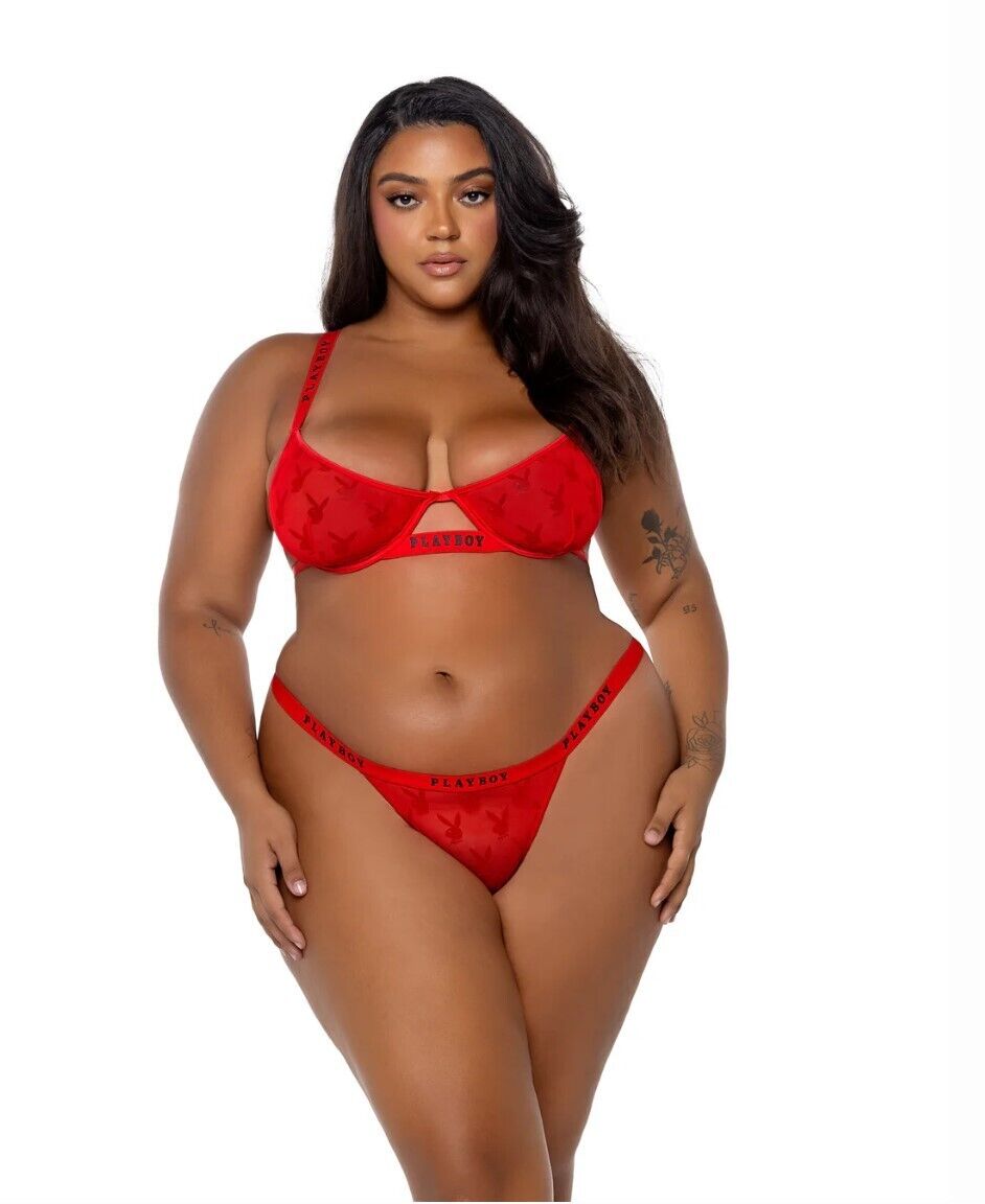 Playboy Bunny Rouge 2pc Set By Roma Made In The USA